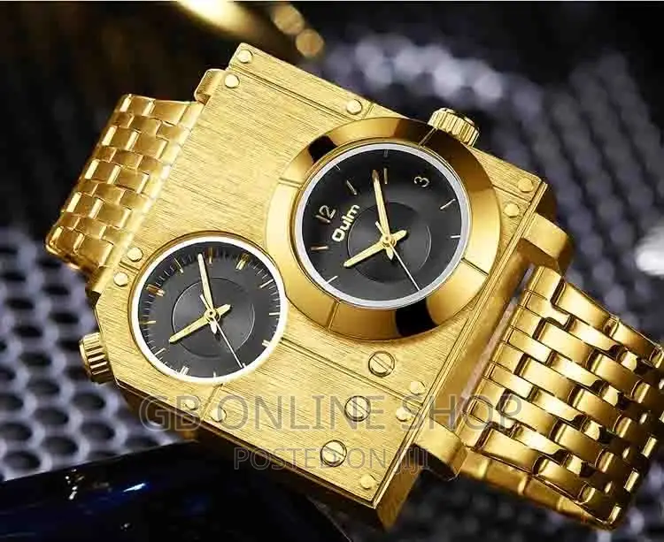 Top Brand Oulm Watch Square Case Dual Time Watches