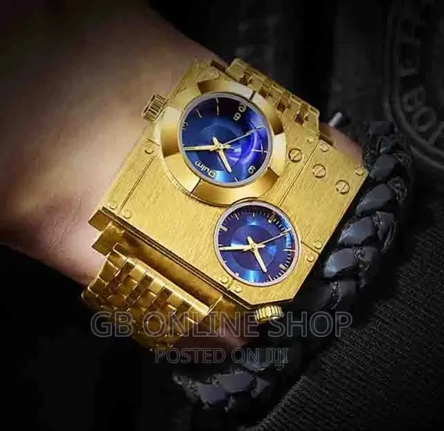 Top Brand Oulm Watch Square Case Dual Time Watches