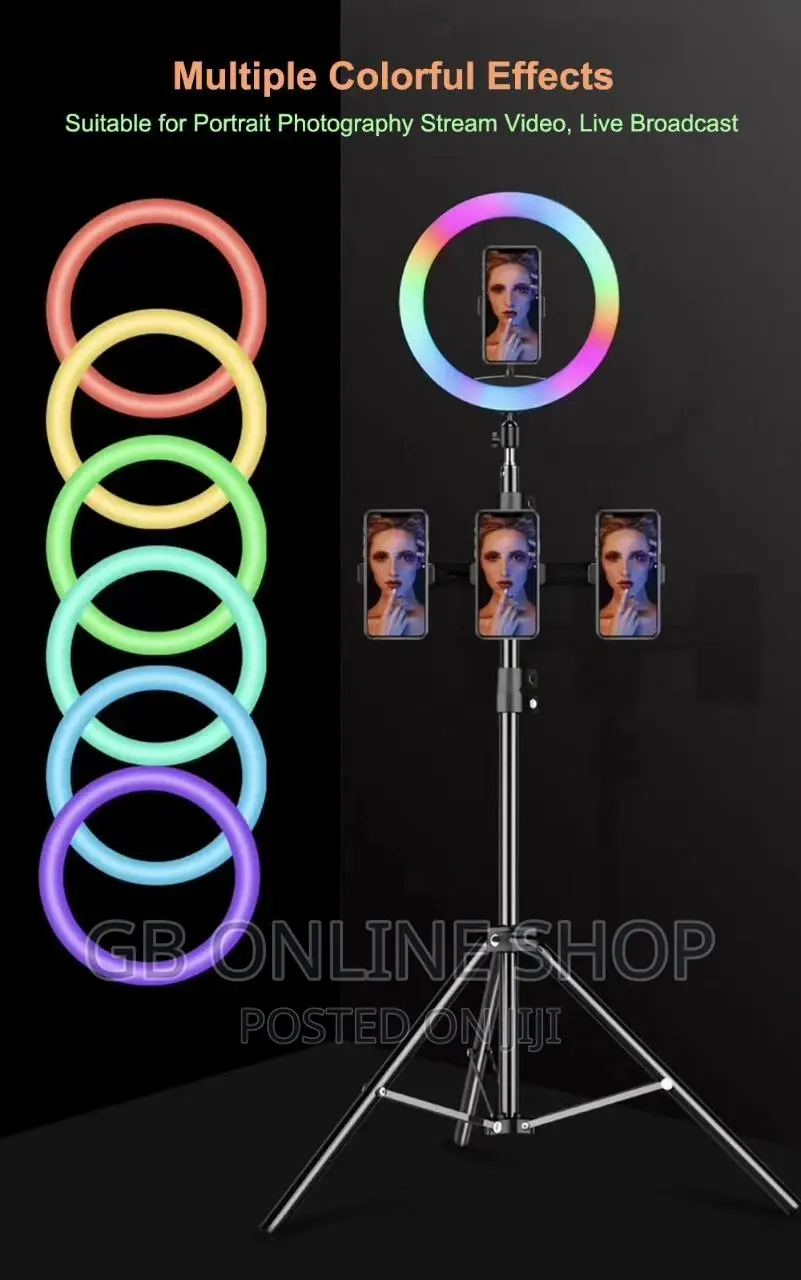 Mj33 Rgb LED Soft Ring Light + Phone Holder