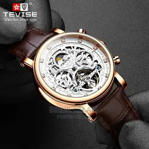 Tevise Leather Automatic Watch