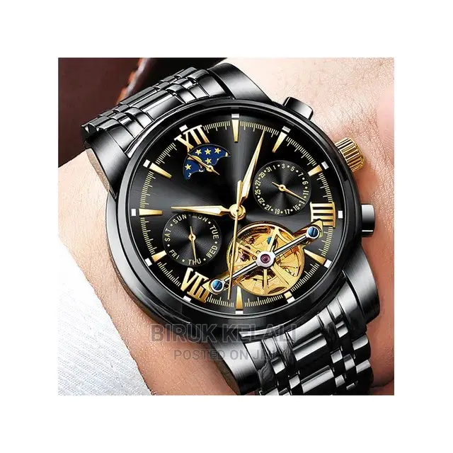 Full Black Tevise Automatic Watch