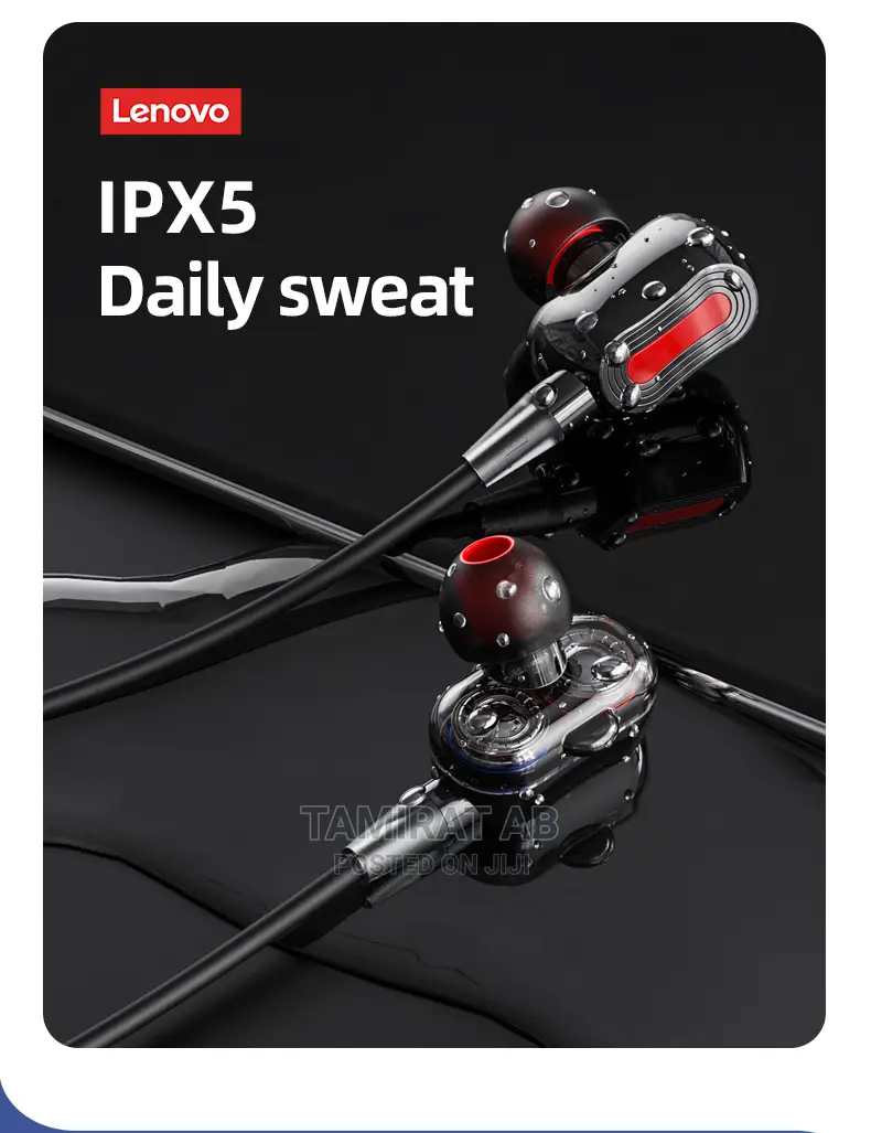 Lenovo HE05 Pro Neck Mount Dual Dynamic Driver Earphones