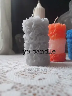 Flower Pattern Candle 3 Pieces