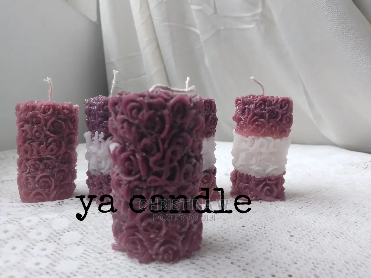 Flower Pattern Candle 3 Pieces