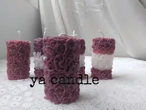 Flower Pattern Candle 3 Pieces