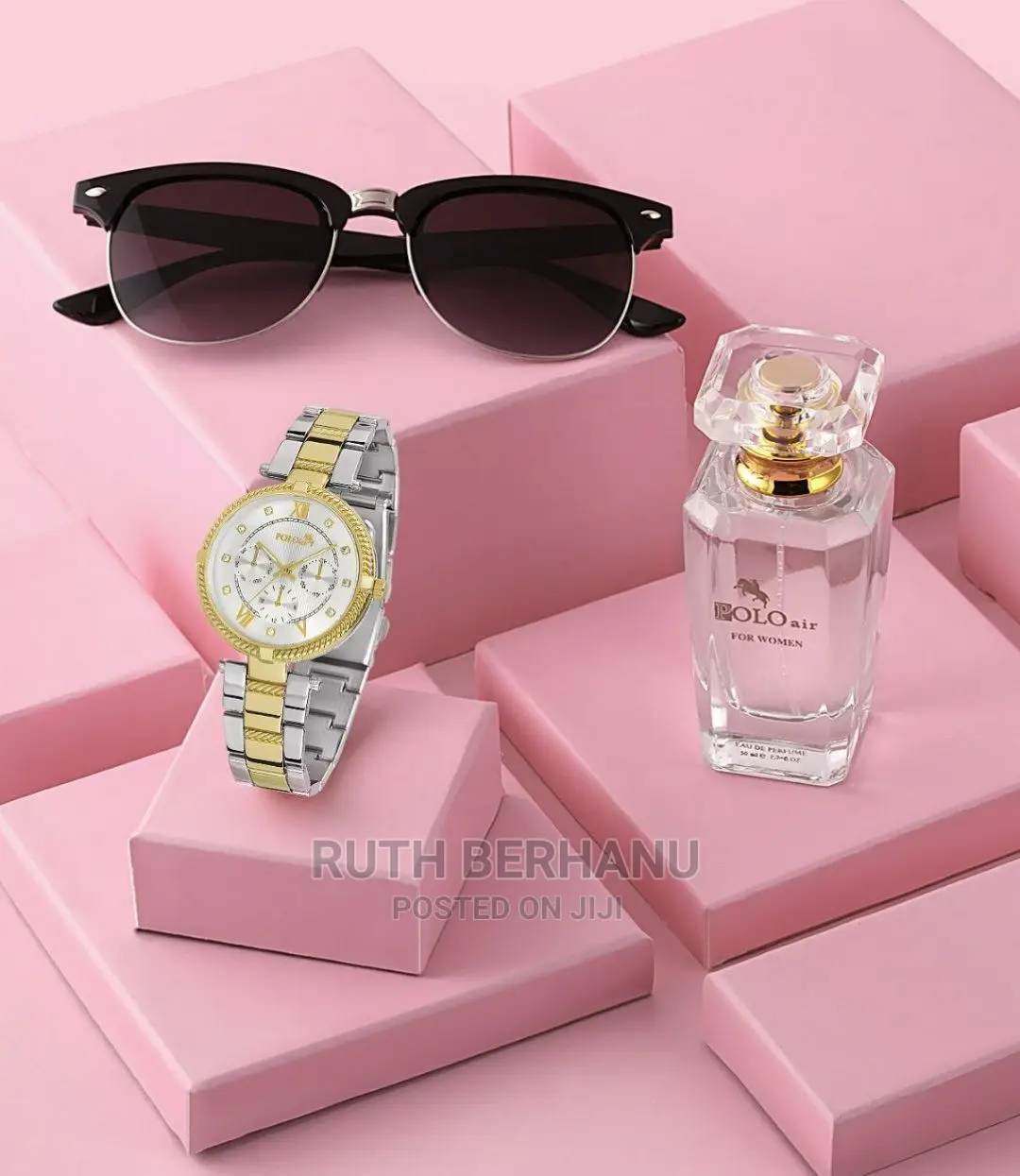 Polo Air Women's Wristwatch Perfume Glass Set