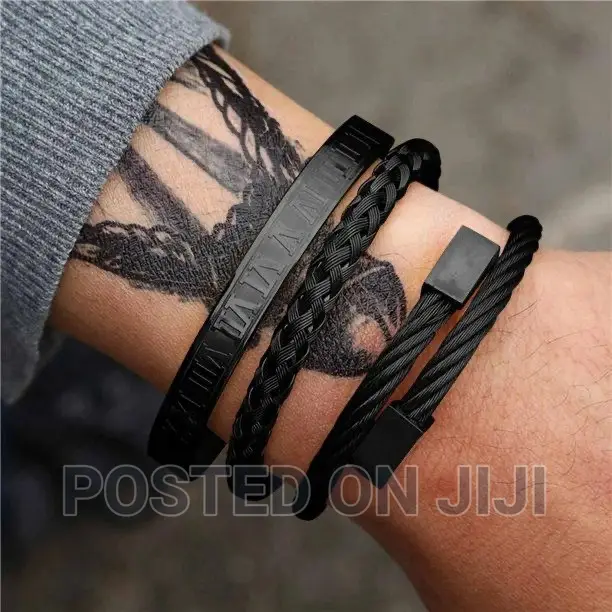 Luxury 3pcs/Set Stainless Steel Bracelet Price :- 1800birr