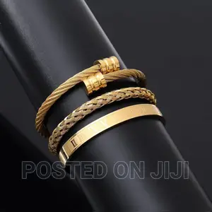 Luxury 3pcs/Set Stainless Steel Bracelet Price :- 1800birr