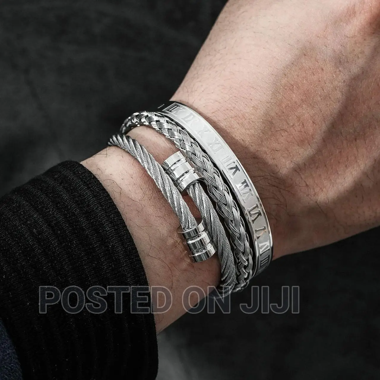 Luxury 3pcs/Set Stainless Steel Bracelet Price :- 1800birr