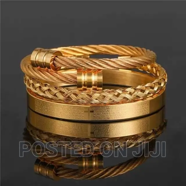 Luxury 3pcs/Set Stainless Steel Bracelet Price :- 1800birr