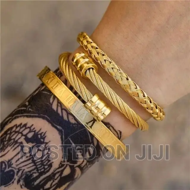 Luxury 3pcs/Set Stainless Steel Bracelet Price :- 1800birr