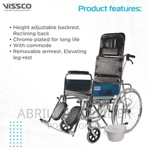 Reclining Commode Wheelchair for Hospital