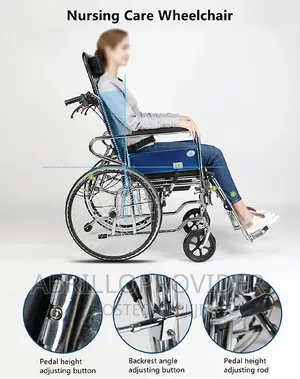 Recline Back Fold Manual Commode Wheelchair
