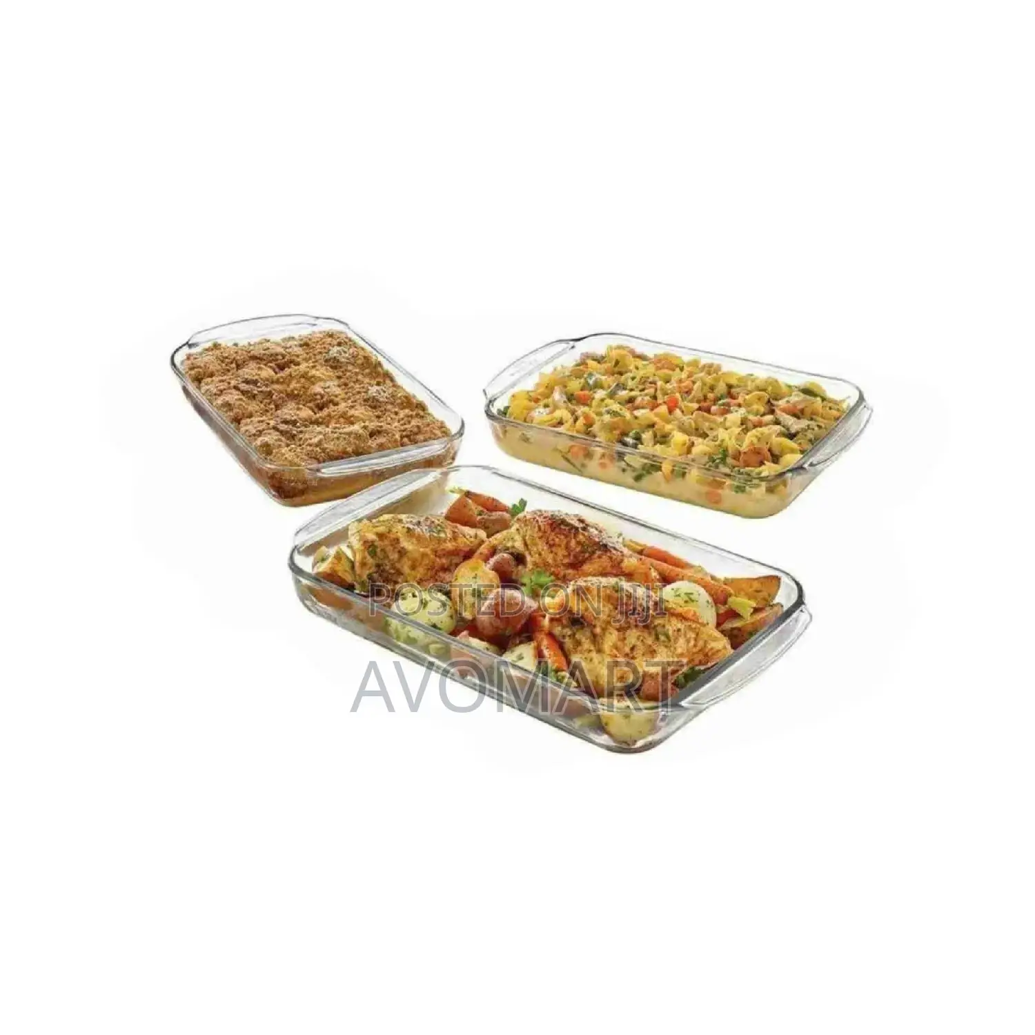 Tempered Glass Bakeware Set 3pcs