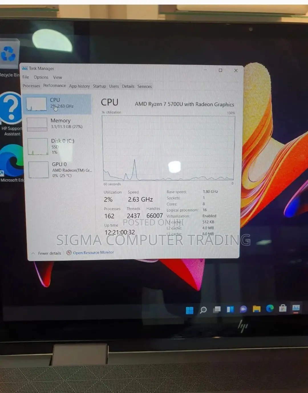 New Laptop HP Envy X360 12GB AMD Ryzen 7 SSD 512GB