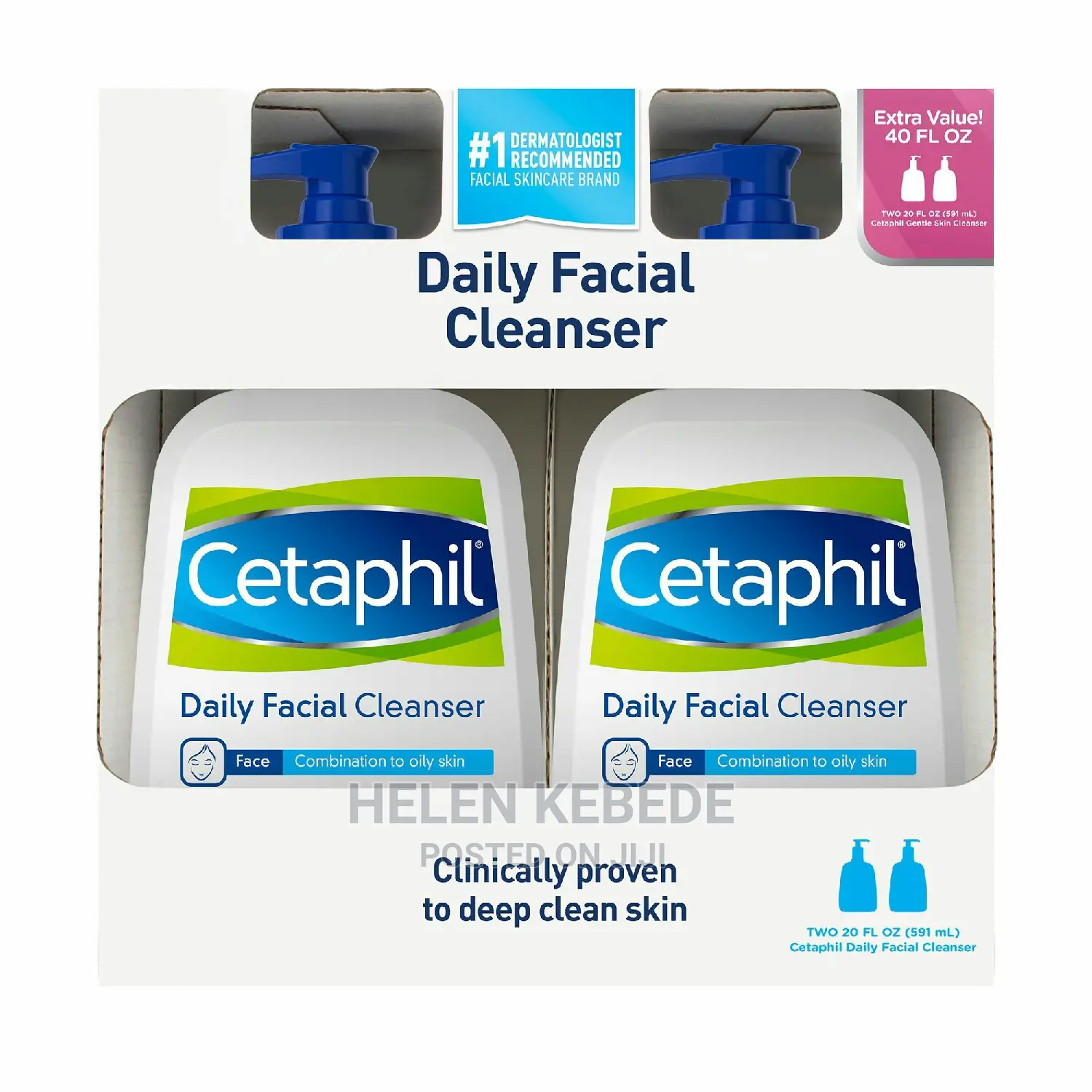 Cetaphil Daily Facial Cleanser, 20 Ounce (2 Pack)