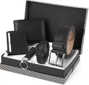 Polo Air Men's Wristwatch Belt Wallet Card Holder Set