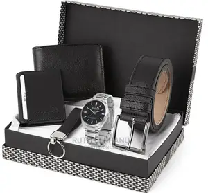 Polo Air Men's Wristwatch Belt Wallet Card Holder Set