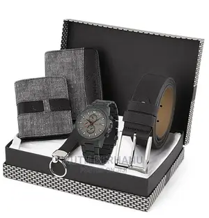 Polo Air Men's Wristwatch Belt Wallet Card Holder Set