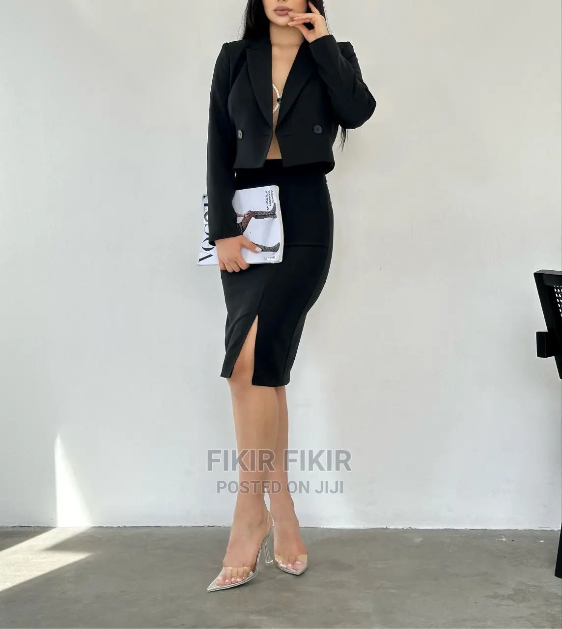 Crop Blazer Skirt Sets