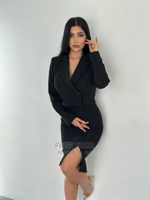 Crop Blazer Skirt Sets