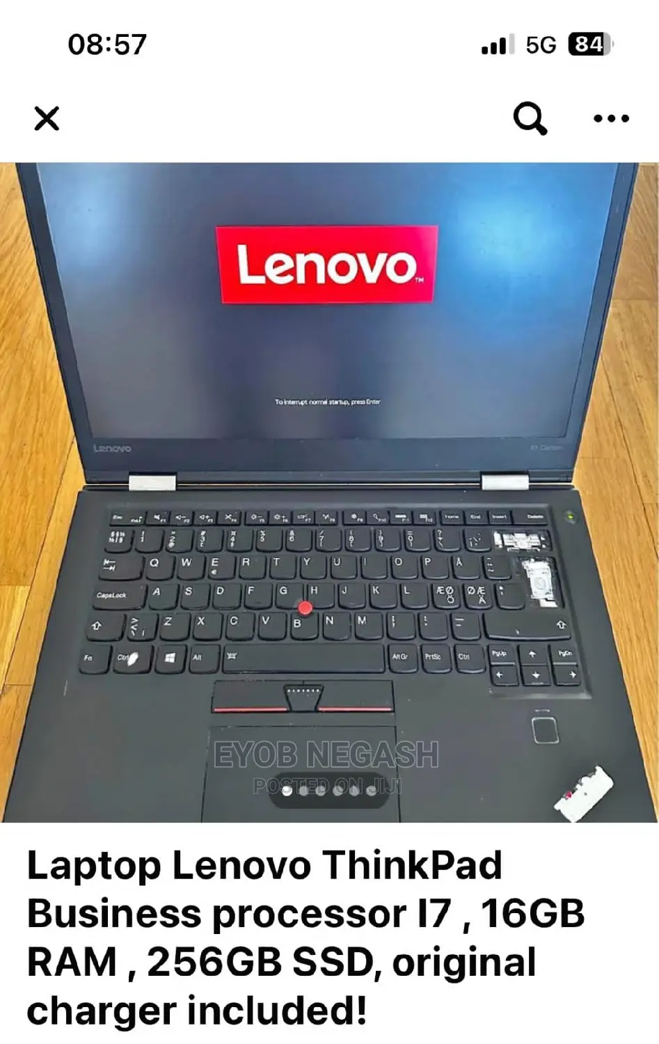 New Laptop Lenovo ThinkPad X1 Carbon 8GB Intel Core I5 SSD 512GB