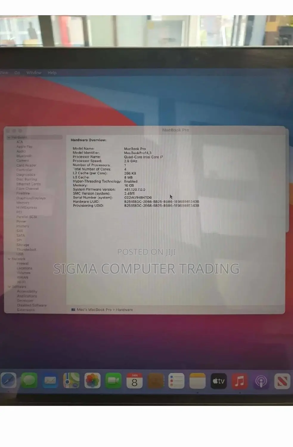 New Laptop Apple MacBook Pro 2017 16GB Intel Core I7 SSD 512GB