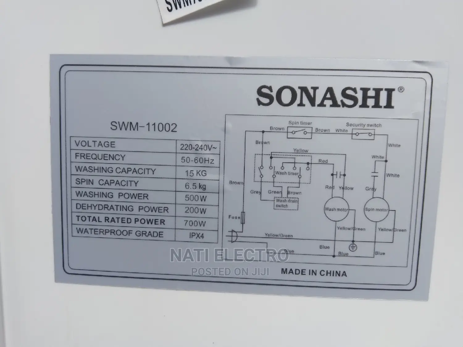 SONASHI Washing Machine