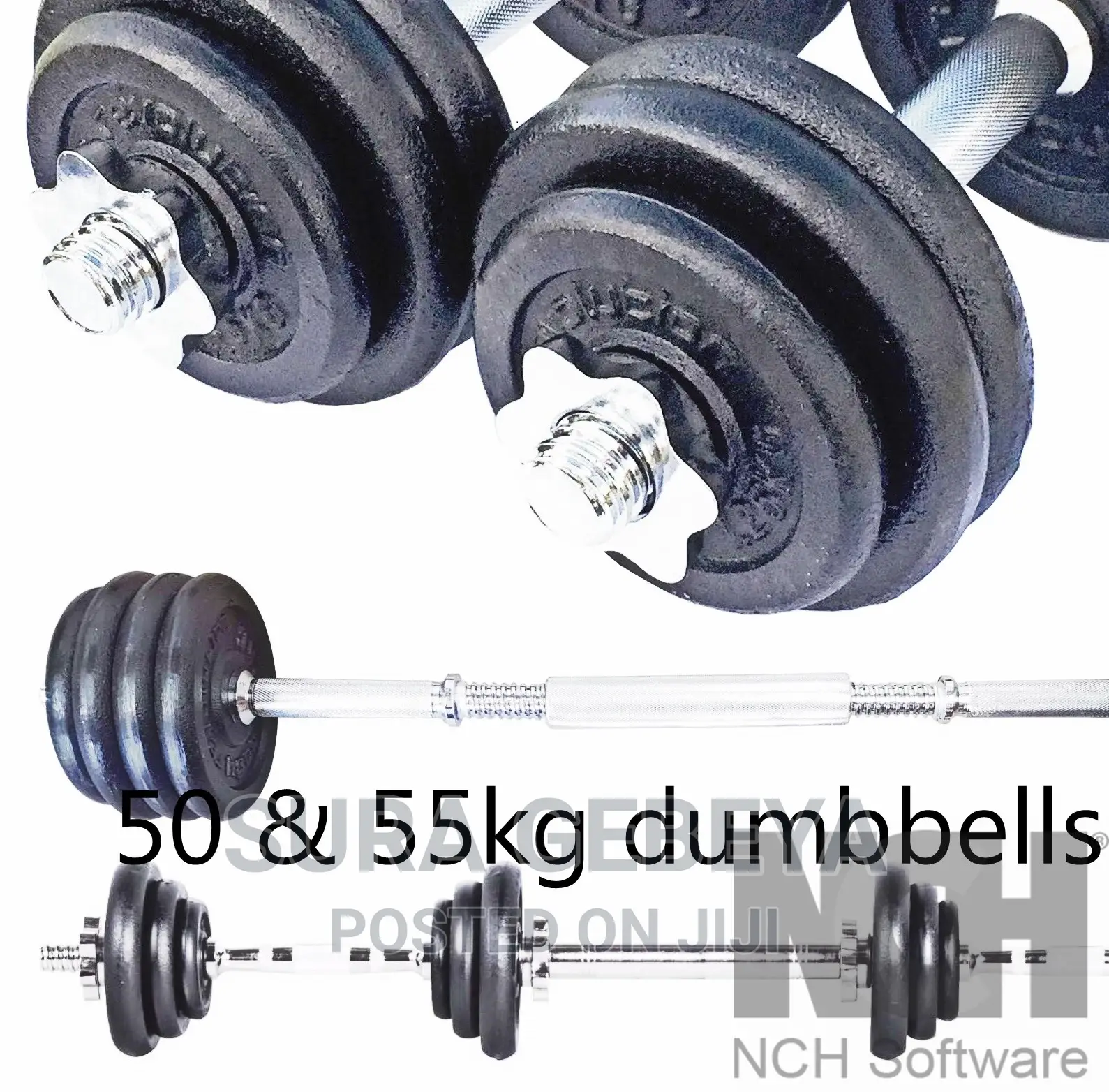 ዘመናዊ ዳንፕል( Dumbbells 50 and 55kg) እና ባርቤል(Barbbells)
