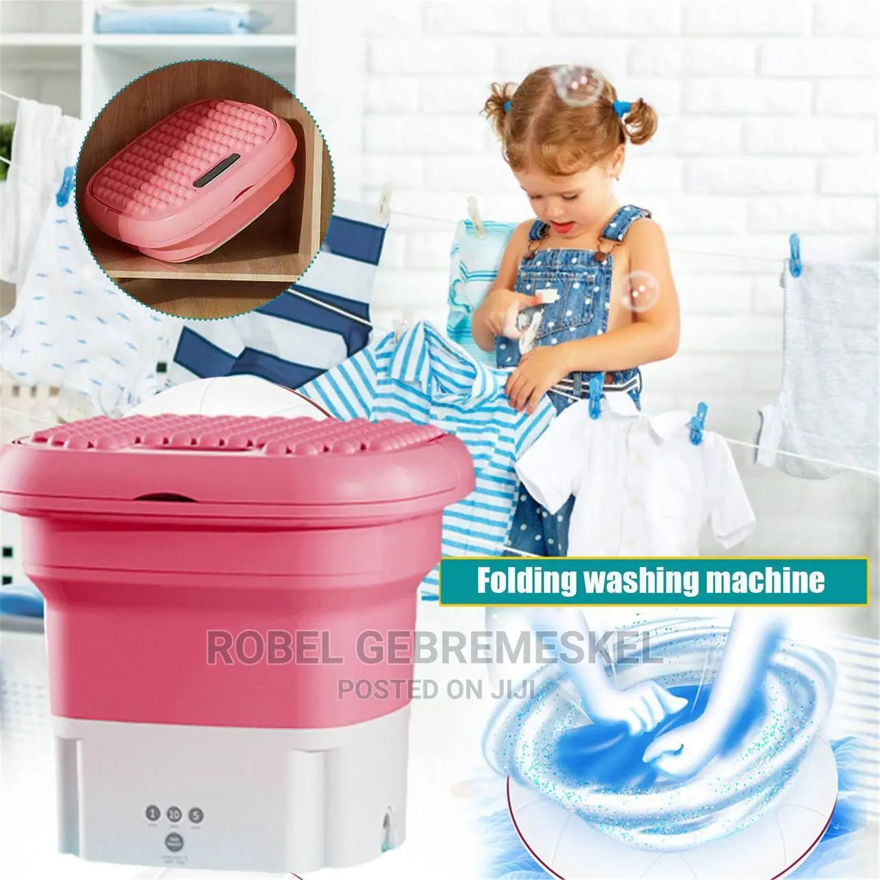 Portable Washing Machine, Mini Foldable Washer Small Folda