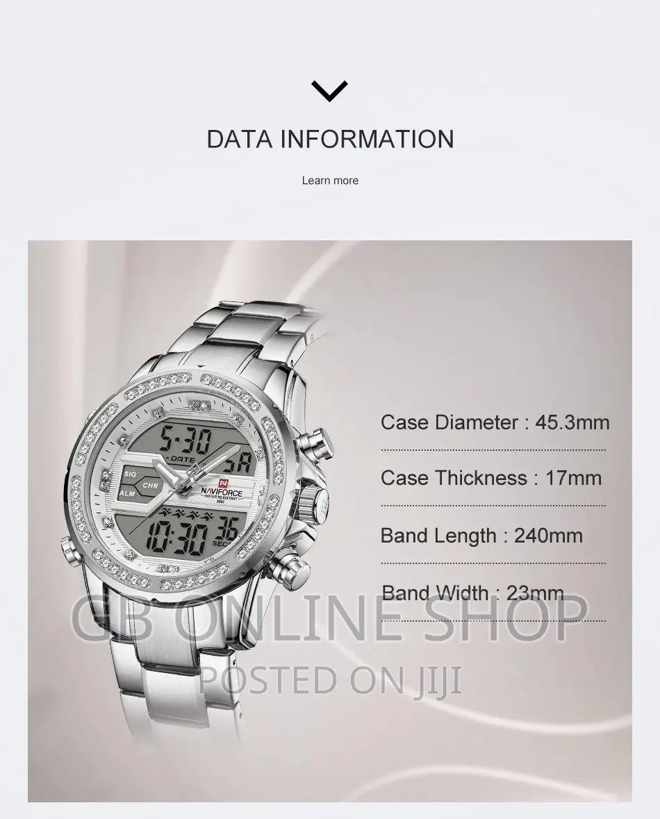 NAVIFORCE 9190 Men’S Digital Waterproof Quartz Watch