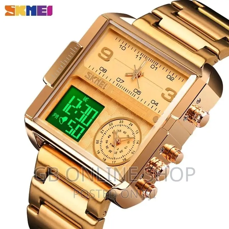 SKMEI 1584 Luxury Digital Movt Three Dials Watch