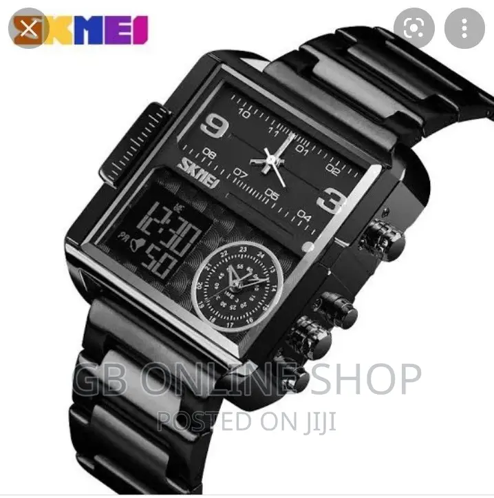 SKMEI 1584 Luxury Digital Movt Three Dials Watch