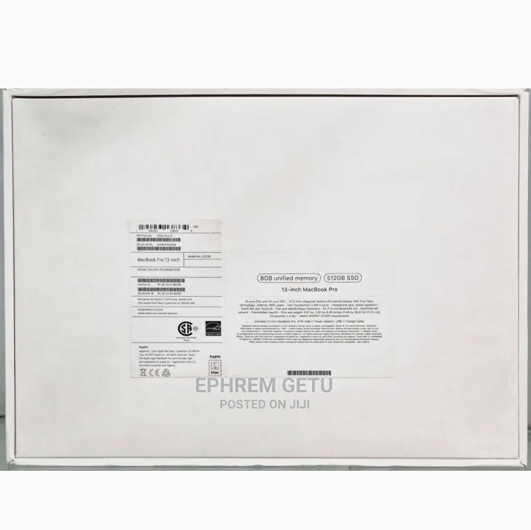 New Laptop Apple MacBook Pro M1 8GB Apple M2 SSD 512GB