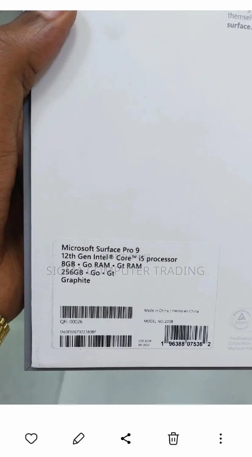 New Laptop Microsoft Surface Pro 9 8GB Intel Core I5 SSD 256GB