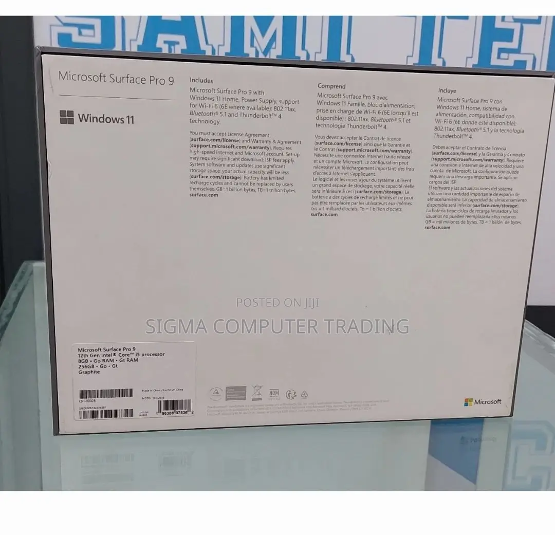 New Laptop Microsoft Surface Pro 9 8GB Intel Core I5 SSD 256GB