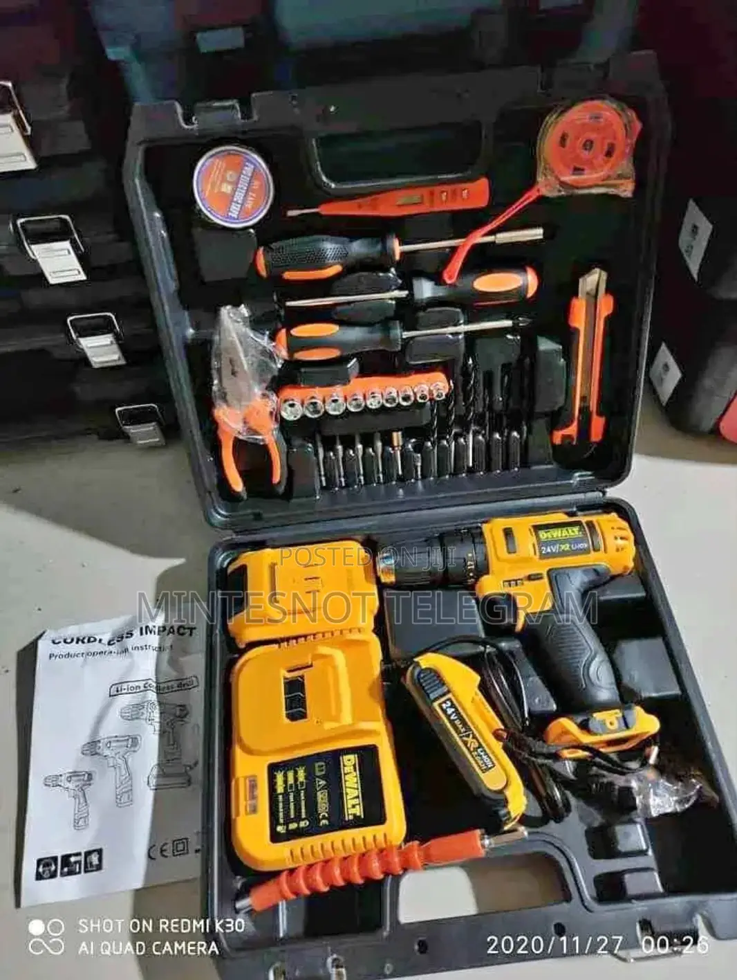 Dewalt Rechargeable Drill With Full Accessories 24v