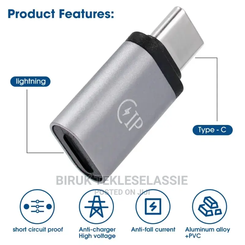 Lightning to Type C Converter Otg