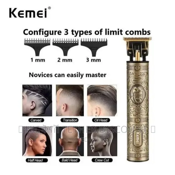 Kemei Electric Trimmer Packed ኦርጂናል የጸጉር ቅርጽ ማውጫ ማሰተካክያ ማሽን
