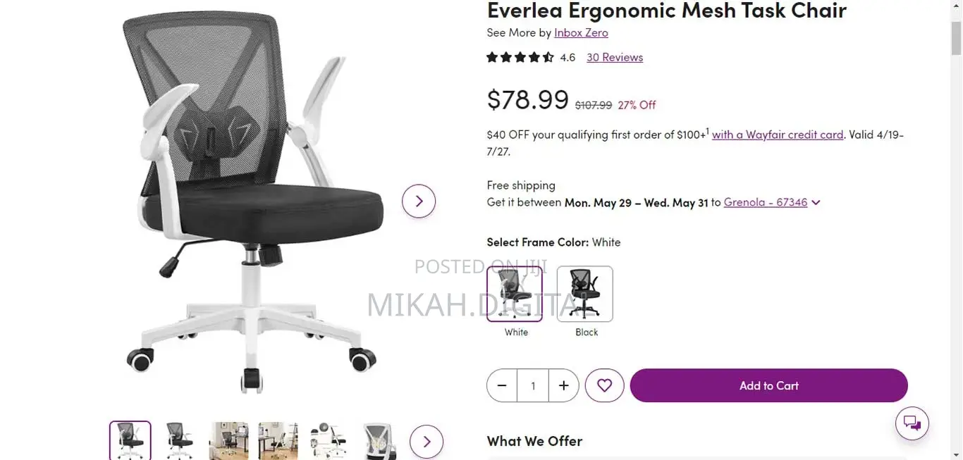 Furniture Online Shopping Website Design for Fair Price.