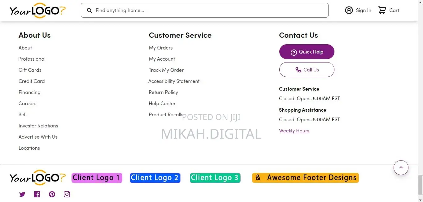 Furniture Online Shopping Website Design for Fair Price.