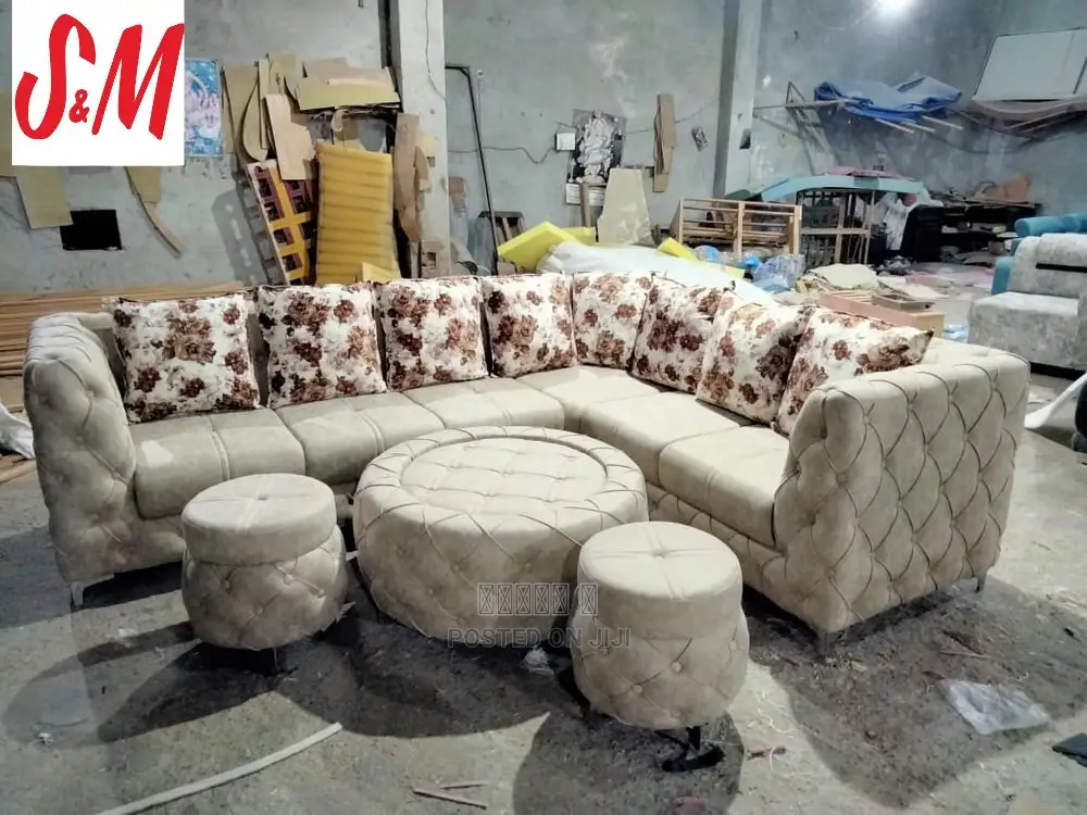L Shaped Sofa Full Leather With Table