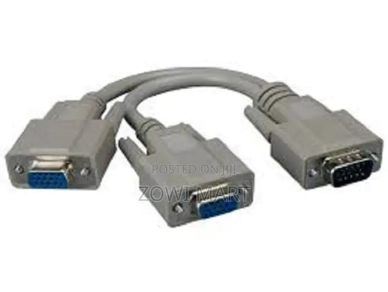 Vga Splitter Cable Dual Vga Monitor Y Cable 1 Male to 2 Fema