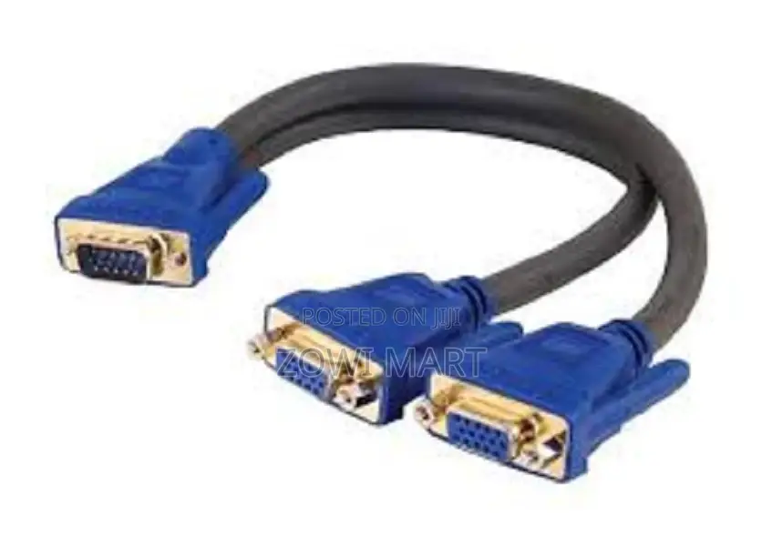 Vga Splitter Cable Dual Vga Monitor Y Cable 1 Male to 2 Fema