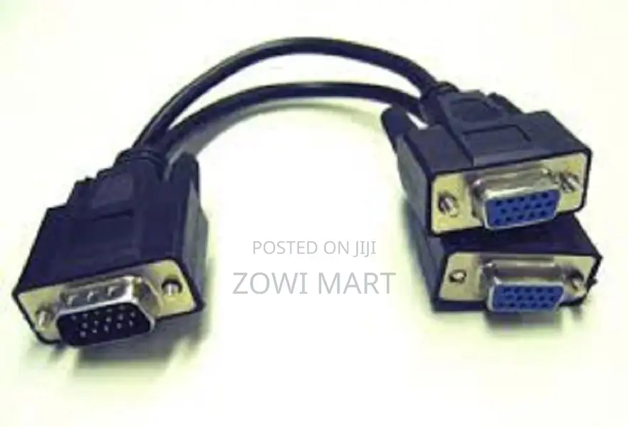 Vga Splitter Cable Dual Vga Monitor Y Cable 1 Male to 2 Fema