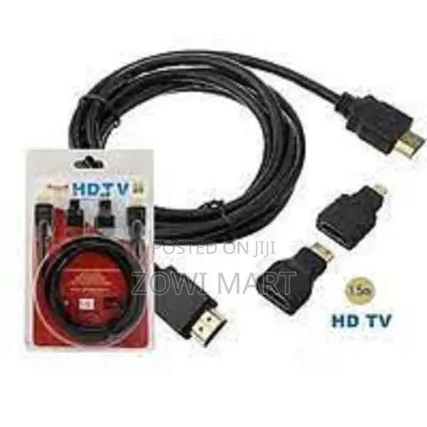 3 in 1 HD High Speed HDMI to HDMI Cable + Micro HDMI Adapter