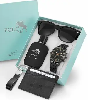 Polo Air Men's Wristwatch Perfume Glass Card Holder Keychain