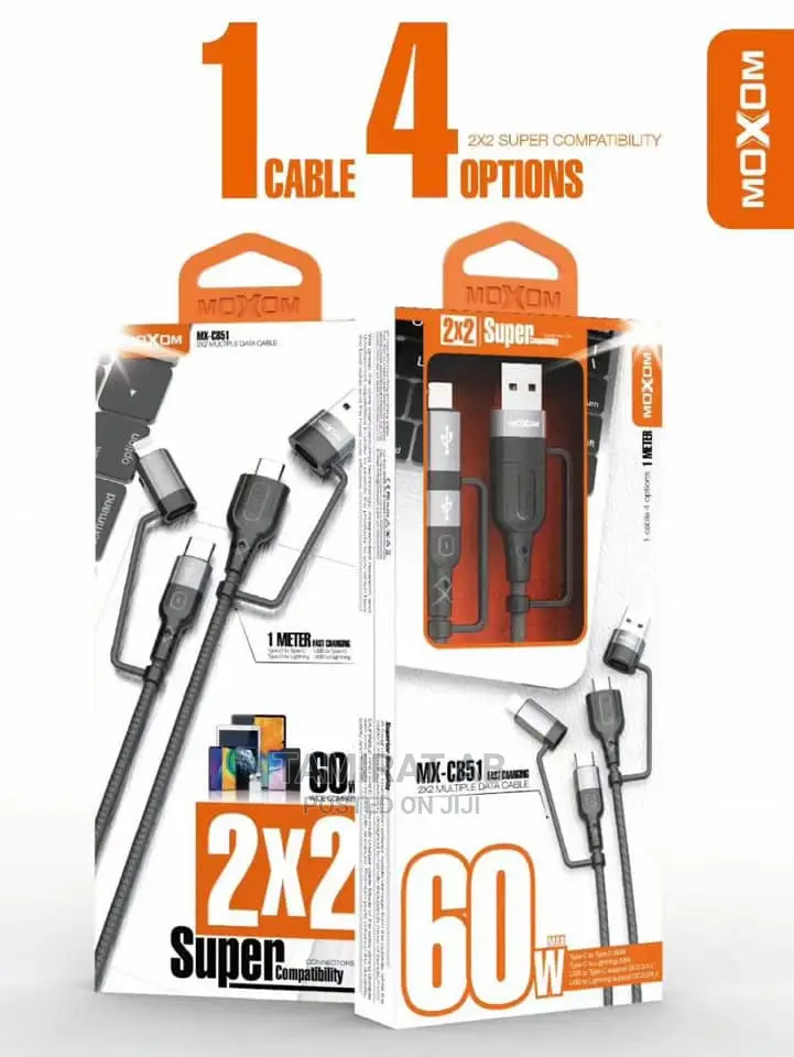 Moxom 2X2 Super Compatibility 60W Multiple Fast Charge Cable