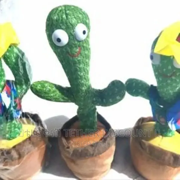 Dancing Talking Cactus Toy / ተናጋሪ እና ደናሽ ቁልቋል አሻንጉሊት