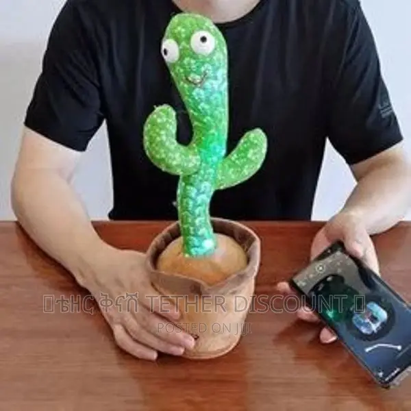 Dancing Talking Cactus Toy / ተናጋሪ እና ደናሽ ቁልቋል አሻንጉሊት